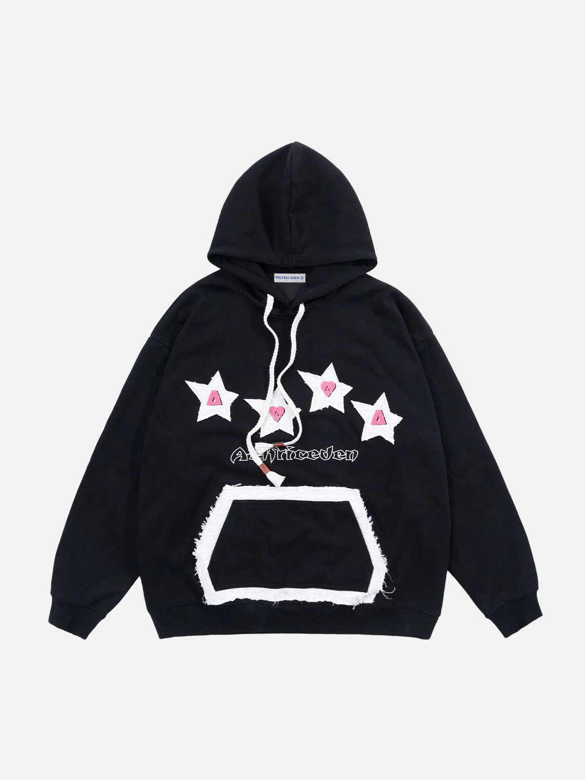 Aelfric Eden Color Blocking Applique Embroidery Star Hoodie