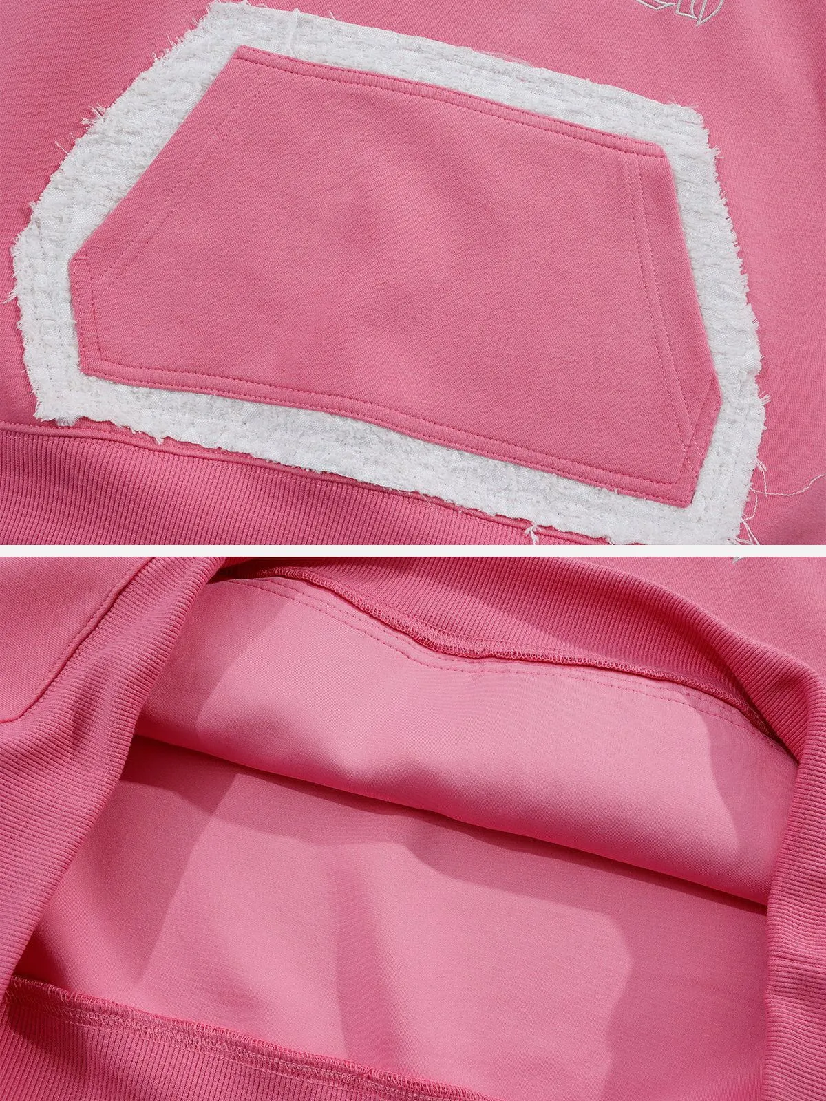 Aelfric Eden Color Blocking Applique Embroidery Star Hoodie