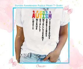 Autism Awareness Puzzle Print T-Shirt