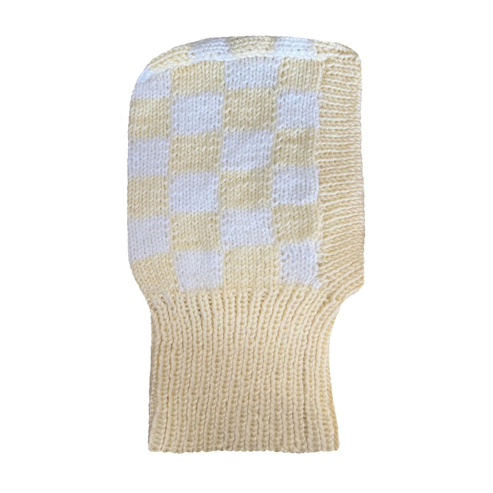 Checkered Hand Knitted Balaclava