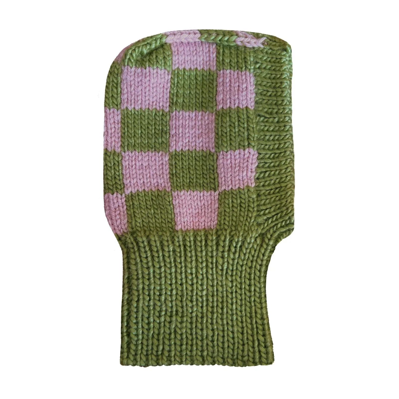 Checkered Hand Knitted Balaclava