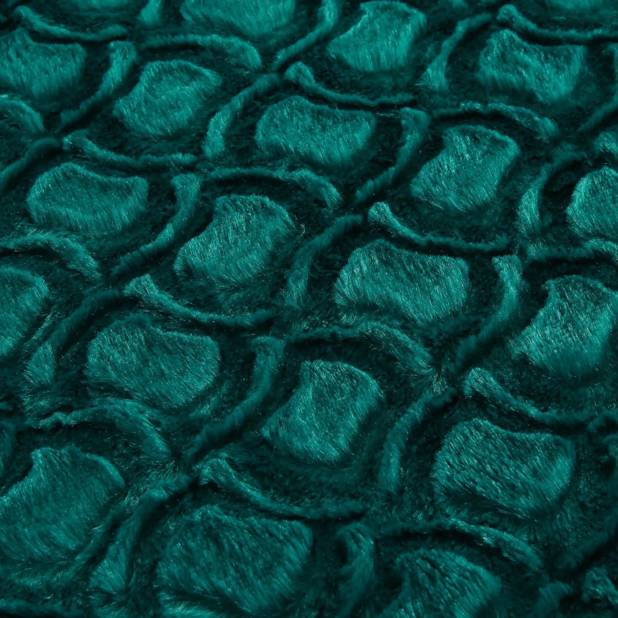 DaDa Bedding Mermaid Scales Emerald Green Blue w/ Sherpa Backside Faux Fur Throw Blanket (BL-171805) by DaDa Bedding Collection