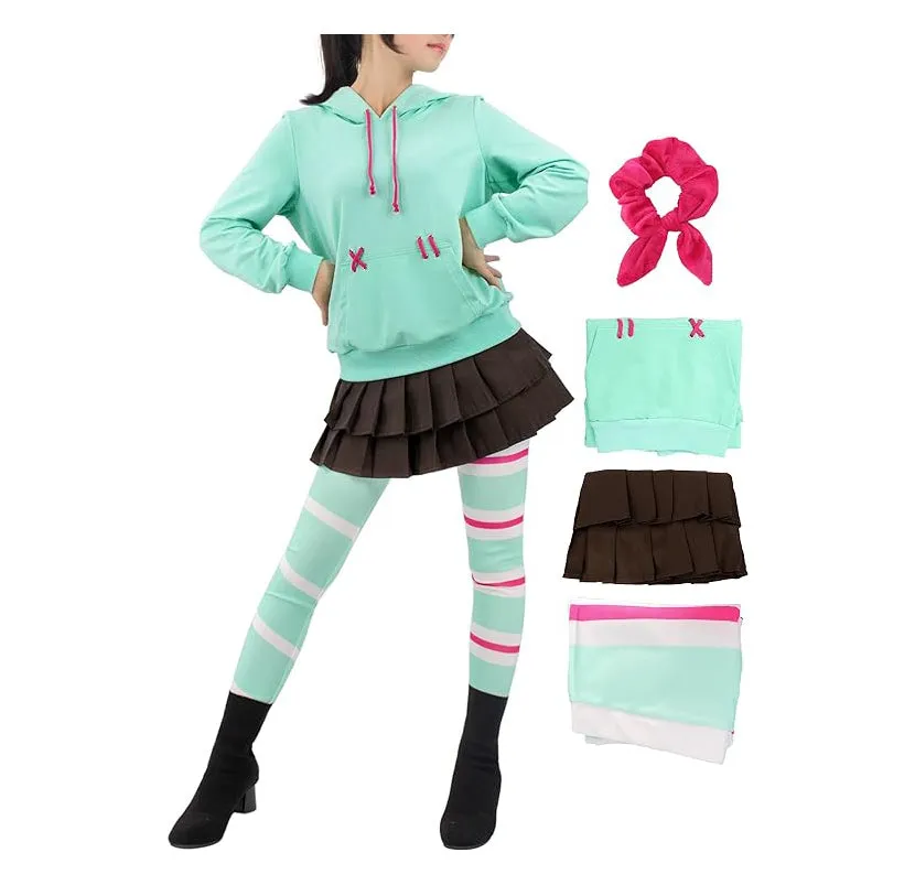 DAZCOS Womens US Size Vane Cosplay Outfit Hoodie Skirt for Halloweem Costume