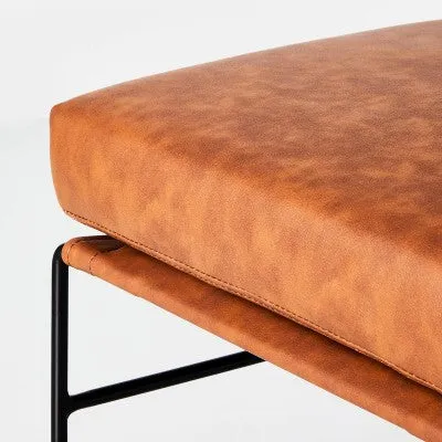 Faux Leather & Metal Ottoman - Hearth & Hand with Magnolia