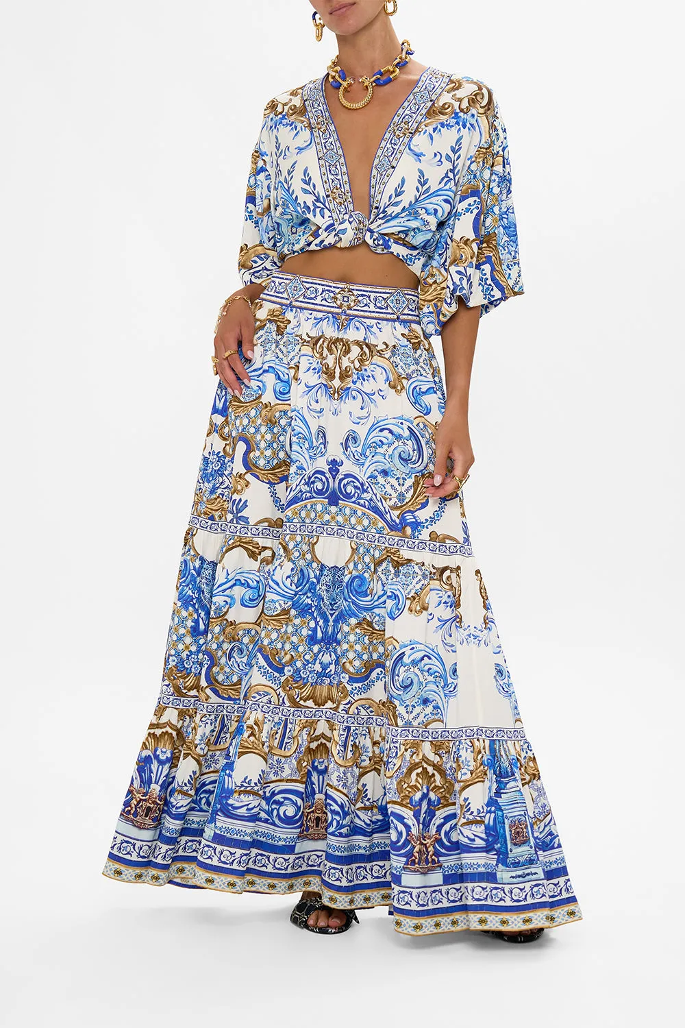 HIGH WAISTED TIERED SKIRT AZUL ADVENTURES
