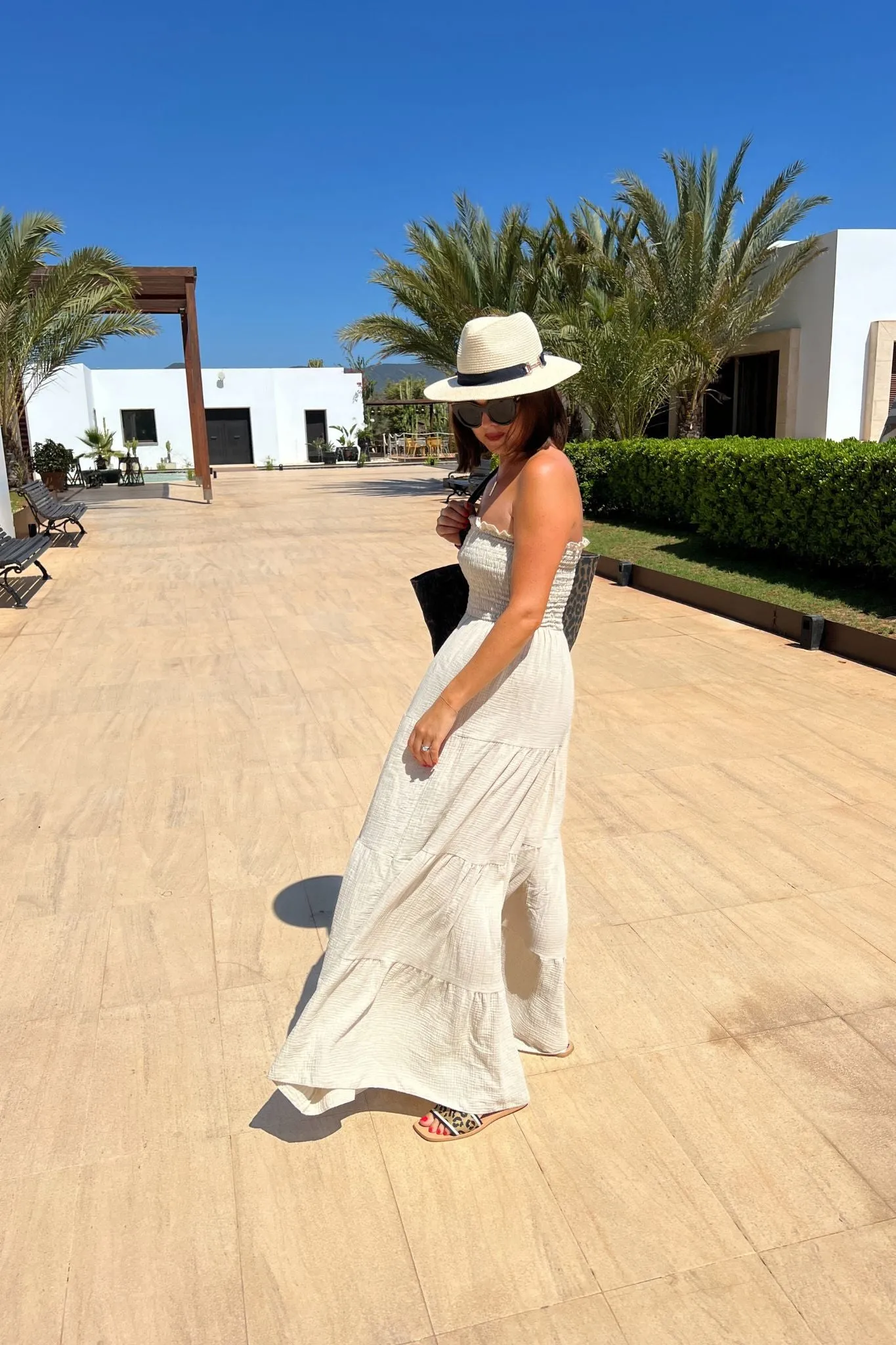 Polly Strapless Maxi Dress In Neutral