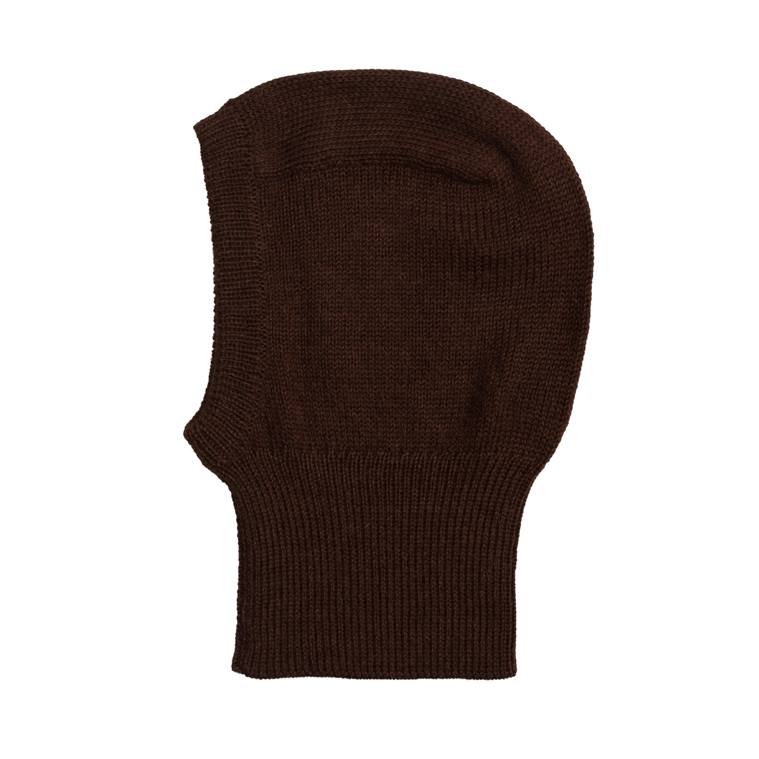 Semi Hand Knitted Alpaca Balaclava - Chocolate - 1m-11y
