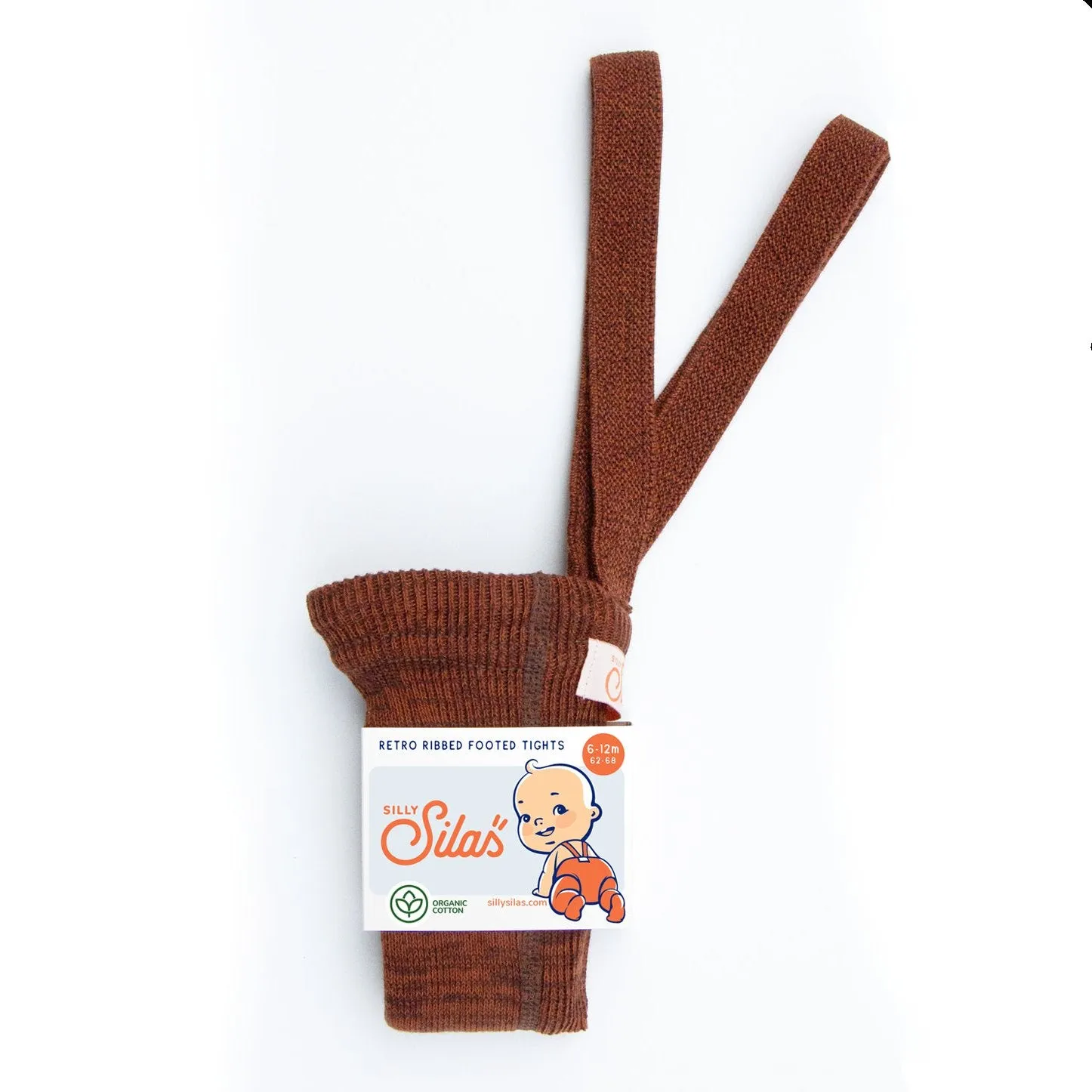 Silly Silas Unisex Rib Tights with Braces (Mosaic Spicy Chai)