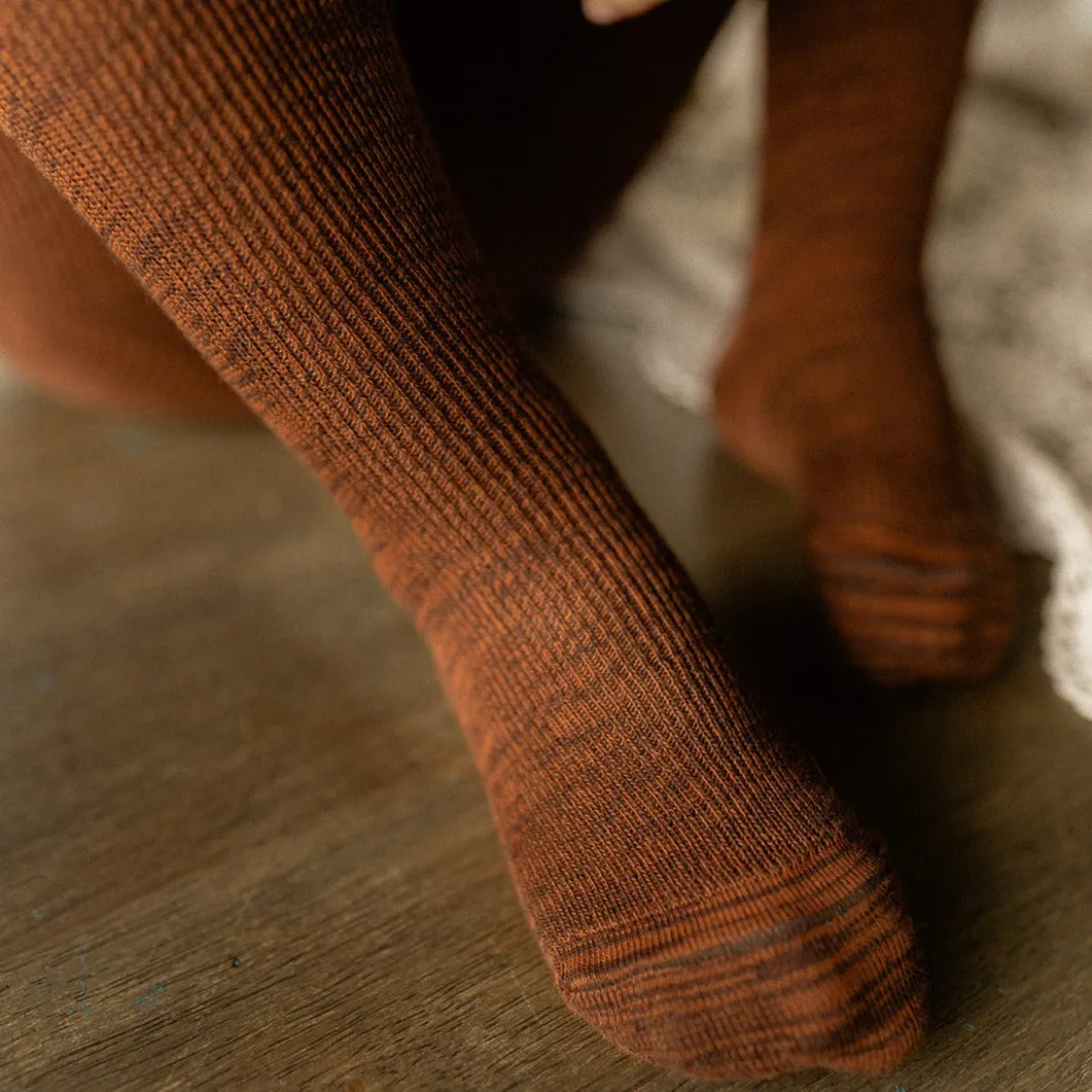 Silly Silas Unisex Rib Tights with Braces (Mosaic Spicy Chai)