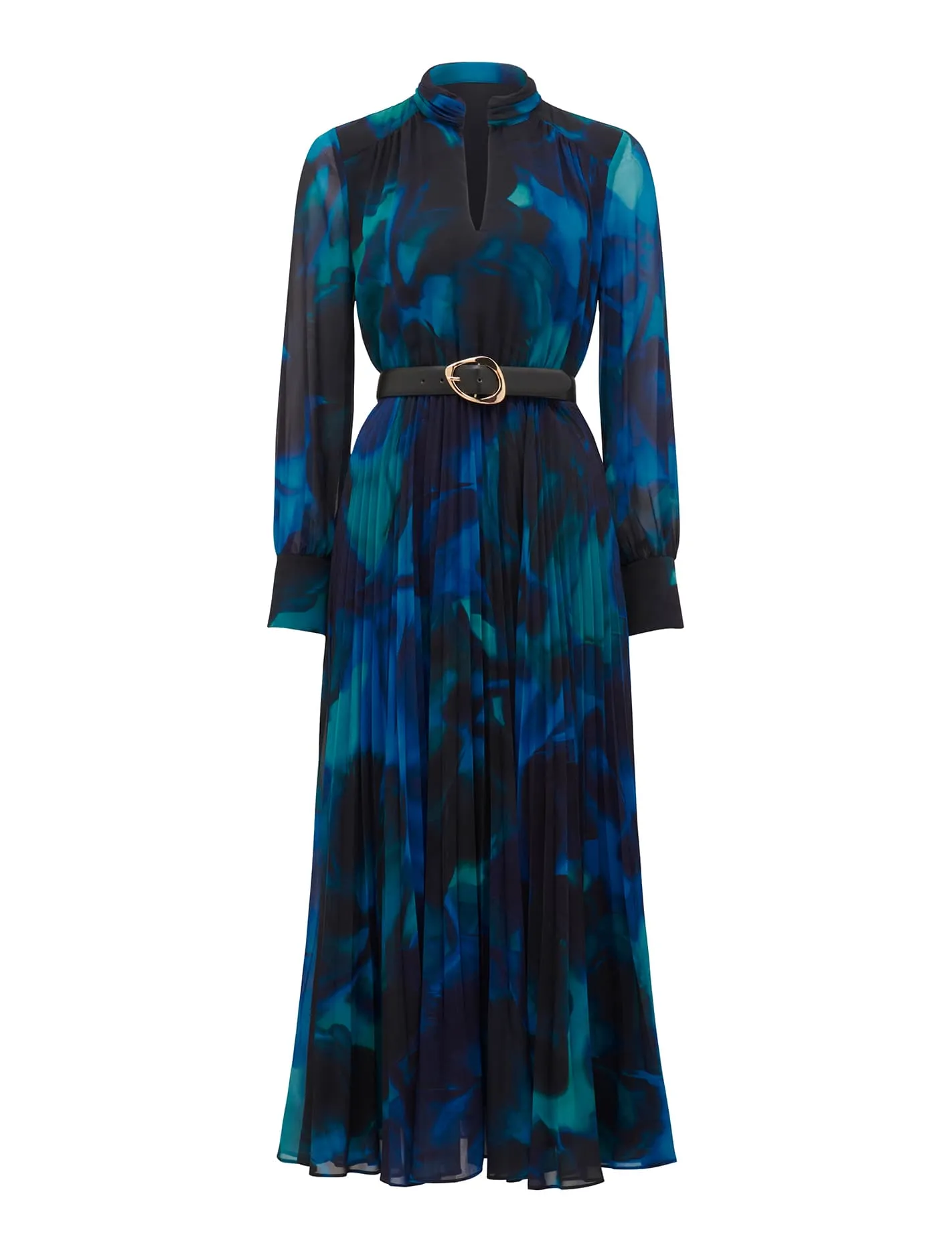 Skyla Pleated Long Sleeve Midi Dress