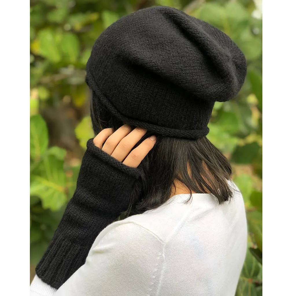 SLATE   SALT - Black Essential Alpaca Gloves