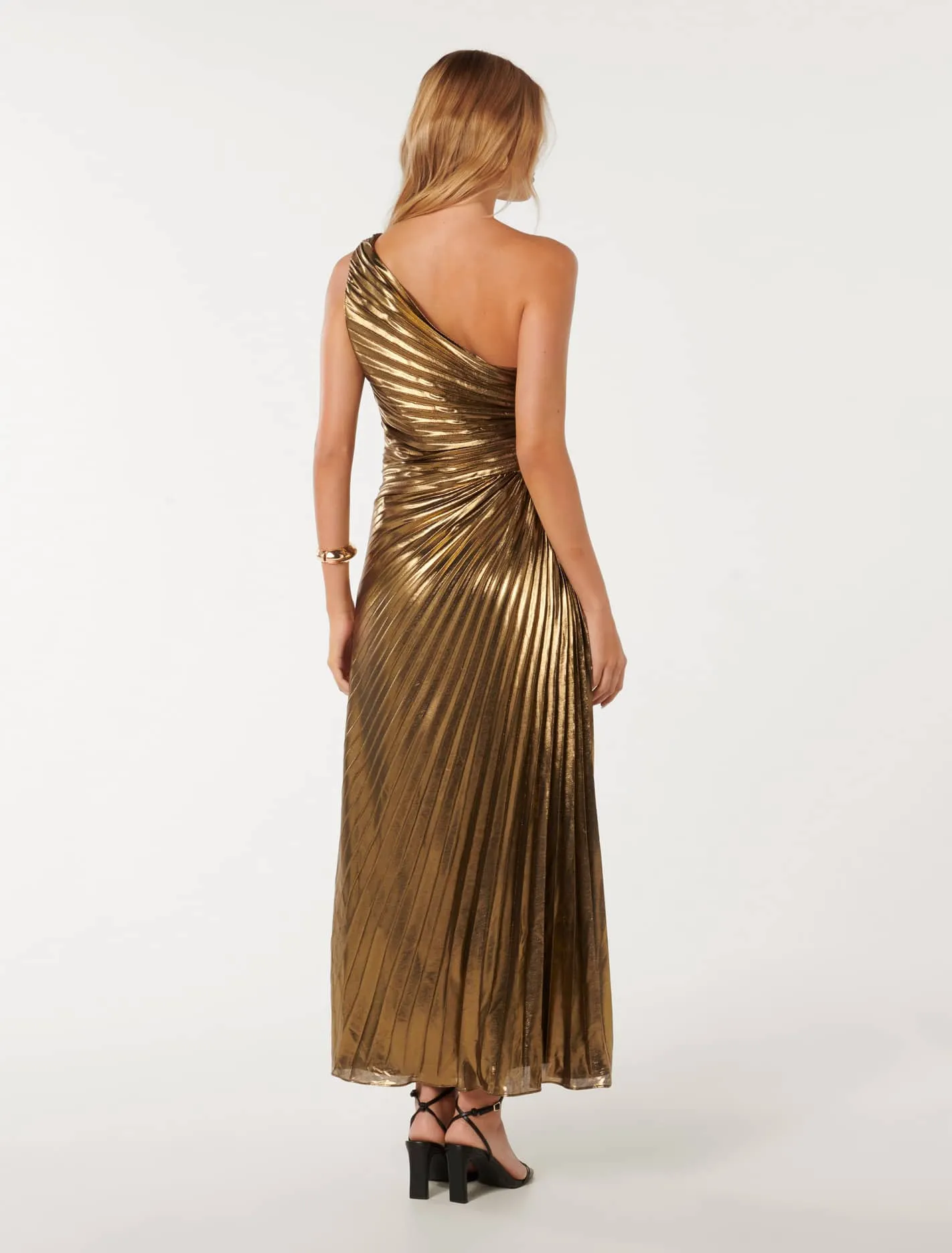 Taylah Metallic One Shoulder Dress