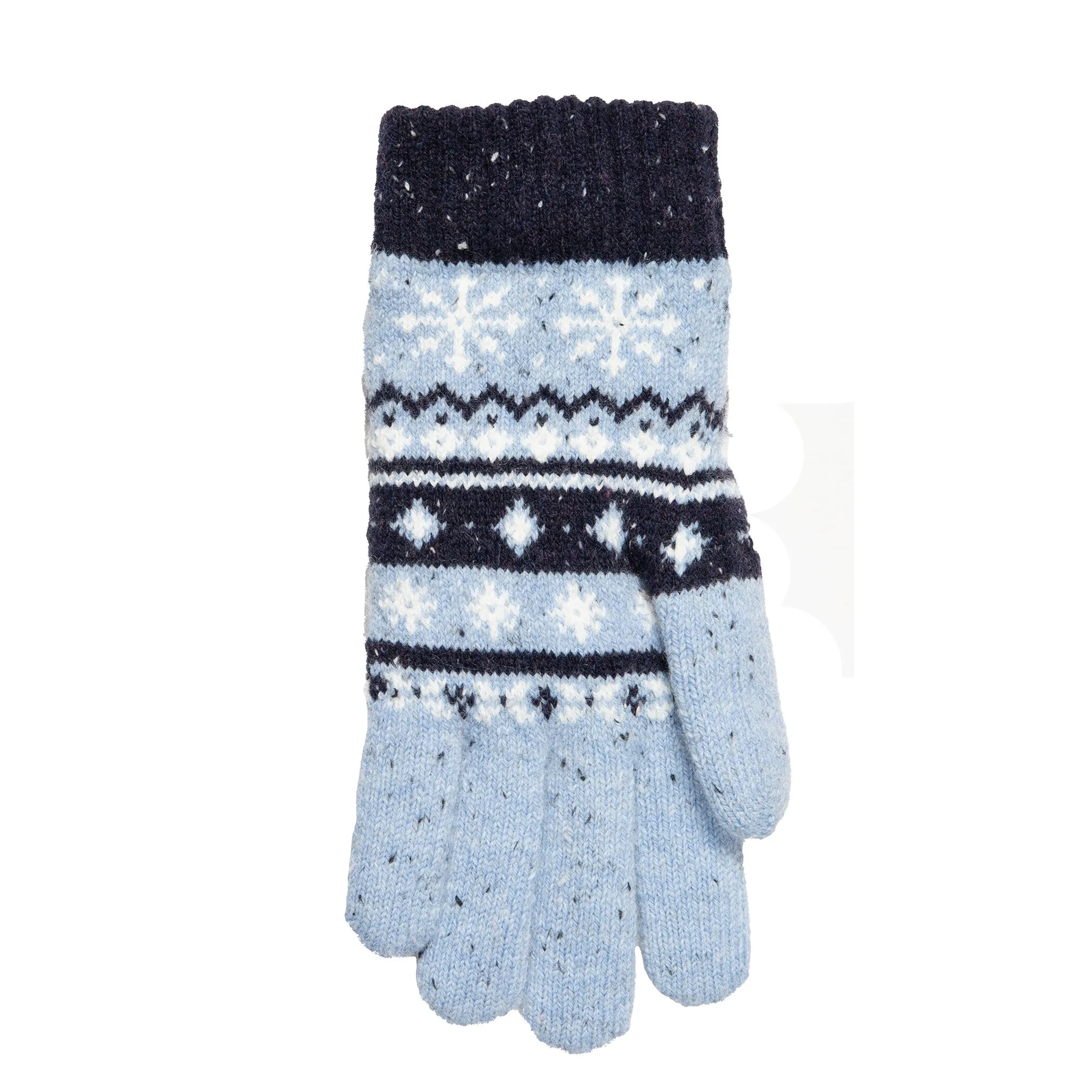 Women’s Jacquard Fair Isle Knitted Gloves with Marl Yarn